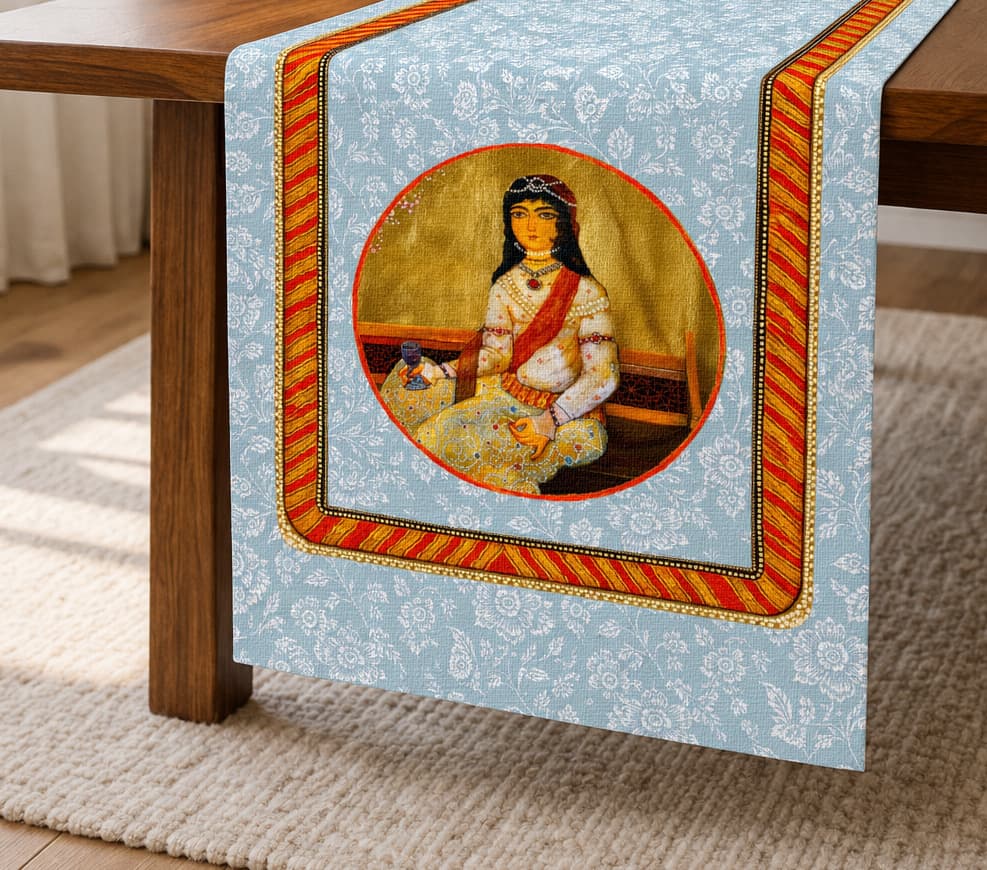 ყაჯარი — Levan Margiani-ის მაგიდის რანერი Artiani-ისთვის. ფერი: Sky. ზომა: 35x145. სურათი 1