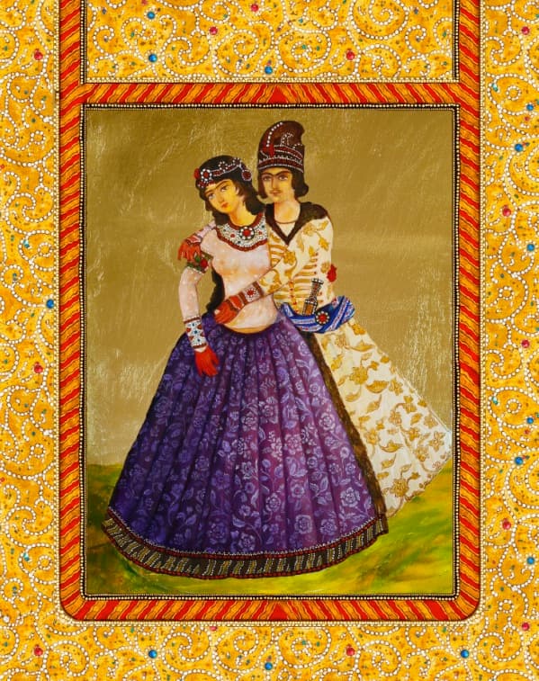Qajari Couple, Table runner by Levan Margiani for Artiani. Color: Ornaments. Size: 50x200. Image 2