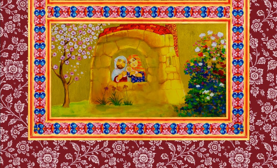 Composition: Family, Good Tree and Bad Tree, Table runner by Levan Margiani for Artiani. Color: Antique Bordeaux. Size: 50x200. Image 2