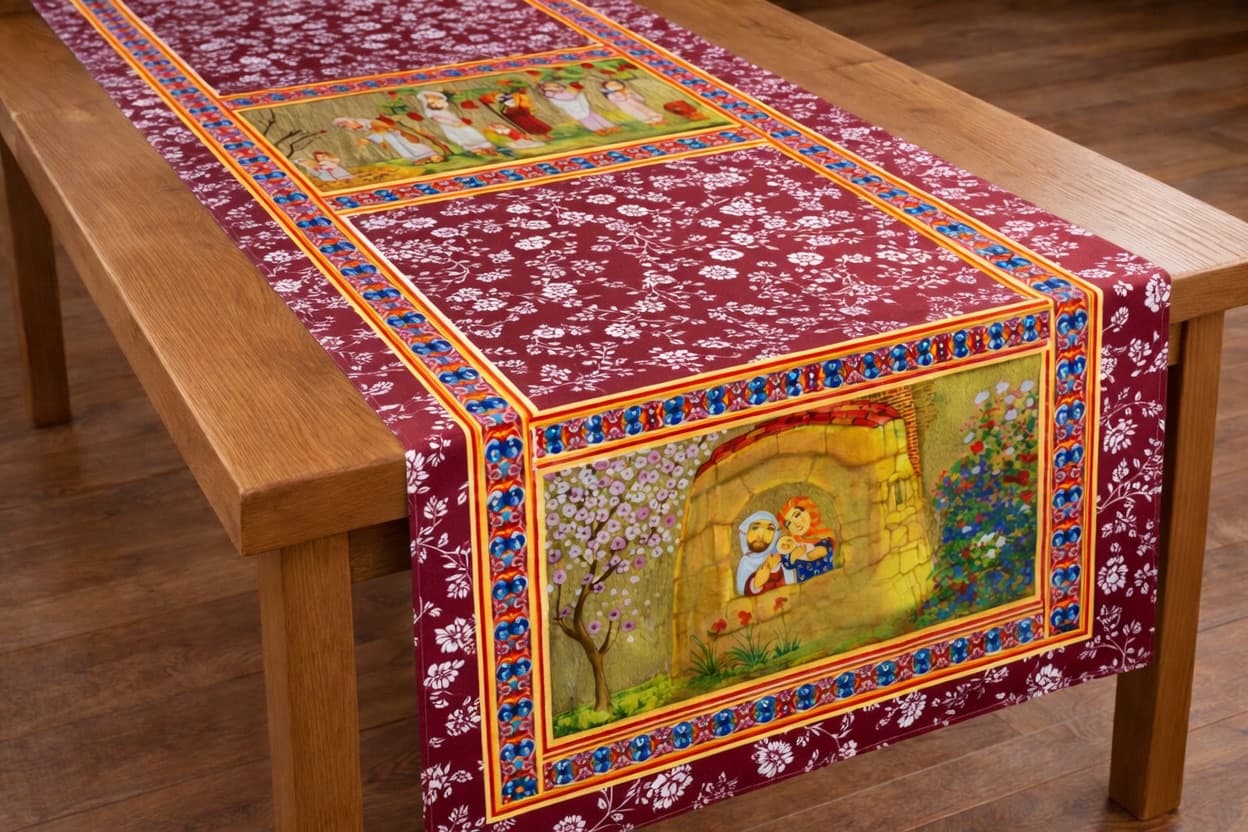 Composition: Family, Good Tree and Bad Tree, Table Runner by Levan Margiani for Artiani