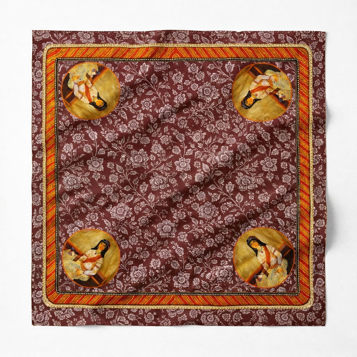 ყაჯარი — Levan Margiani-ის თავსაფარი Artiani-ისთვის. ფერი: Antique Bordeaux. ზომა: 55x55. სურათი 1